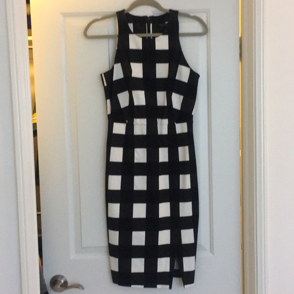 Black and white checkered Banana Republic dress